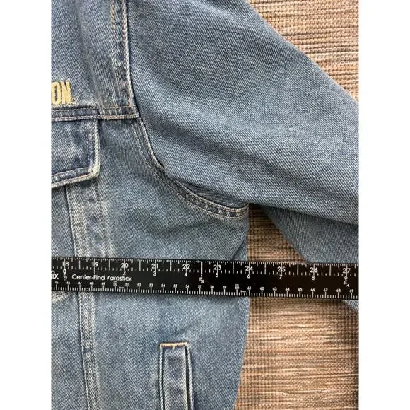 Vintage Harley Davidson Motorcycle Denim Jean Jacket Blue Cotton Men's Size L